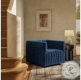 Augustine Sapphire Navy Swivel Chair