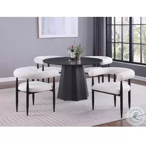 Dunmore Cream Boucle Upholstered Arm Chair Set Of 2