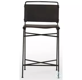 Wharton Distressed Black Counter Height Stool