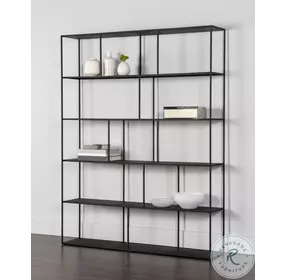Versailles Black 60" Tall Bookcase