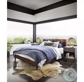 Newhall Vintage Tobacco Queen Upholstered Platform Bed