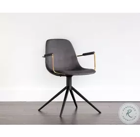 Clarendon Slate Tint And Nightfall Black Swivel Dining Arm Chair