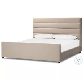 Daphne Alcala Taupe Performance Fabric King Upholstered Bed