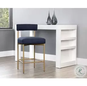 Arena Navy Fabric Seneca Counter Height Stool