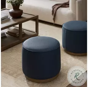Sinclair Fresno Cobalt Round Ottoman
