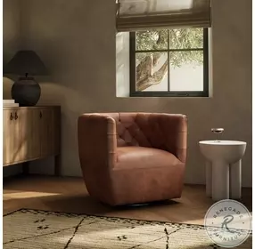 Hanover Heirloom Sienna Leather Swivel Chair