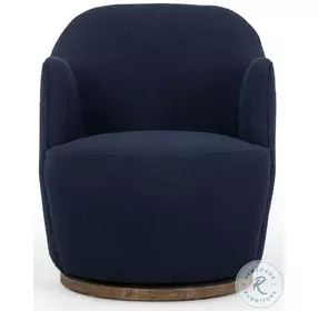 Aurora Copenhagen Indigo Fabric Swivel Chair