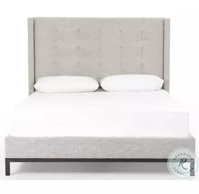 Newhall Plushtone Linen King Upholstered Wingback Panel Bed