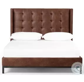 Newhall Vintage Tobacco King Upholstered Panel Bed