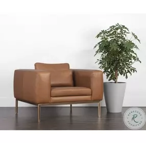 Burr Castro Saddle Leather Arm Chair