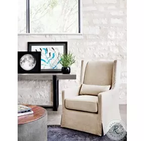 Swivel Jette Linen Wing Chair