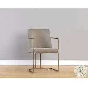 Amarisse Belfast Oyster Shell Fabric Dining Armchair