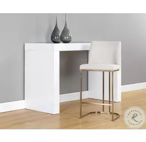 Amarisse Belfast Oatmeal Fabric Counter Height Stool