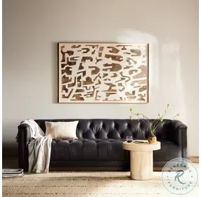 Maxx Heirloom Black Leather 95" Sofa