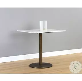 Zyrah White And Antique Bronze 30" Bistro Table