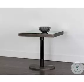 Terry Bronzed Gunmetal And Black Square 30" Bistro Table