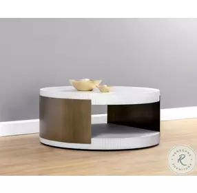 Cavette White And Brass Coffee Table