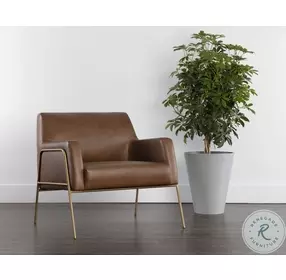 Ismerie Vintage Caramel Leather Lounge Chair