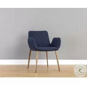 Lucano Belfast Navy Fabric Dining Armchair