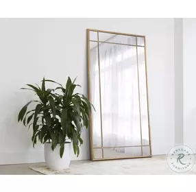 Pasadena Brass Floor Mirror
