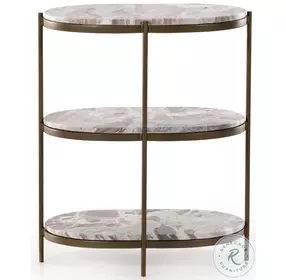 Felix Canyon And Antique Brass Oval Nightstand