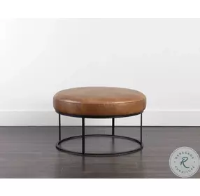 Elgin Tobacco Tan Faux Leather Ottoman