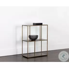 Eiffel Antique Brass 23" Short Bookcase