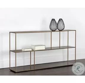 Eiffel Antique Brass 60" Short Bookcase