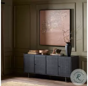 Carmel Black Wash 4 Door Sideboard