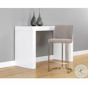 Amarisse Belfast Oyster Shell Fabric Counter Height Stool