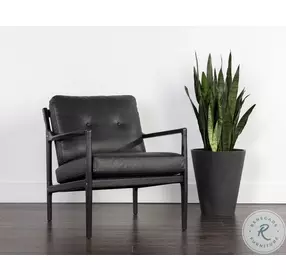 Gilmore Black Leather Lounge Chair