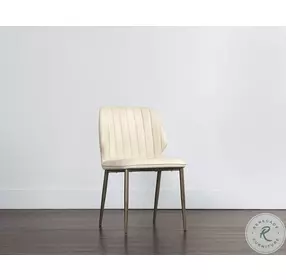 Clinton Bravo Cream Faux Leather Dining Chair Set of 2