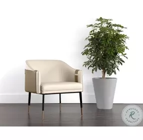 Pembroke Napa Beige And Tan Faux Leather Lounge Chair