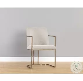 Amarisse Belfast Oatmeal Fabric Dining Armchair