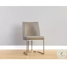 Amarisse Belfast Oyster Shell Fabric Dining Chair Set of 2