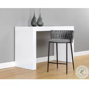 Sarai Belfast Koala Grey Fabric Counter Height Stool