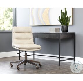 Stinson Bravo Cream Faux Leather Adjustable Office Chair