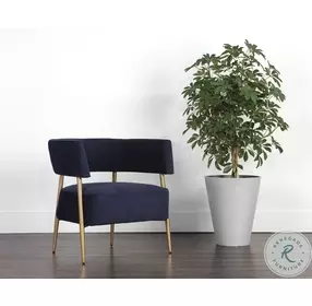 Theo Navy Fabric Maestro Lounge Chair