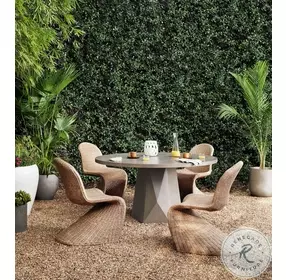 Portia Vintage Natural and Cane Brown Outdoor Dining Chair