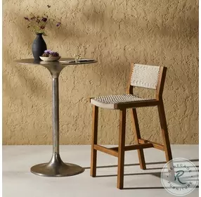 Delano Natural Teak Outdoor Bar Stool
