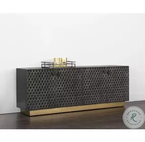 Nexus Black And Brass Large Sideboard