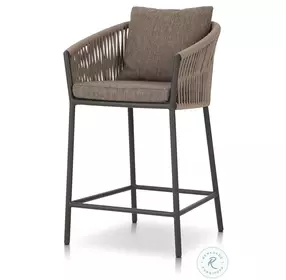 Porto Ellor Brown Outdoor Counter Height Stool