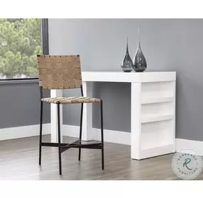 Taurian Light Tan Leather Counter Height Stool