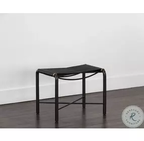 Jax Black Leather Stool
