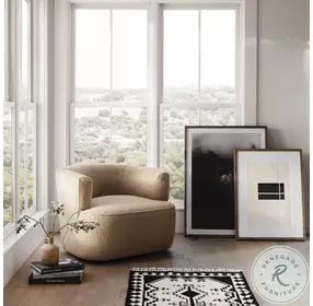 Mila Sheepskin Camel Swivel Chair