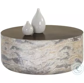 Diaz Antique Brass And Brown Occasional Table Set