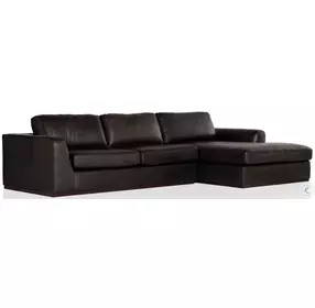 Colt Heirloom Cigar Leather 2 Piece Sectional with RAF Chaise