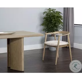 Jeremy Dove Cream Fabric Dining Armchair