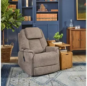Zecliner Model 3+ Petite Dark Umber Performance Fabric Zero Gravity Triple Power Lift Recliner with USB Charging and LED
