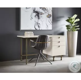Celine Cream Acacia And Antique Brass Desk